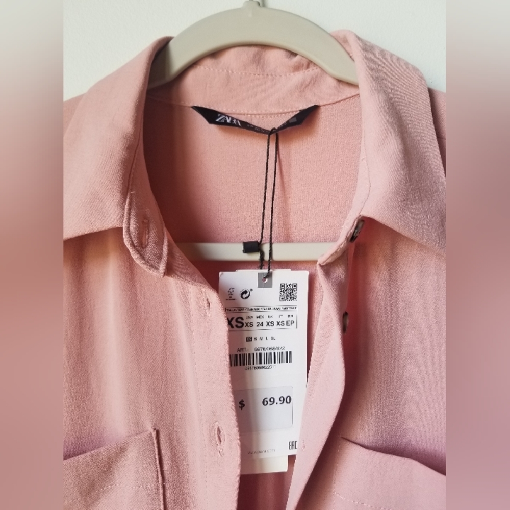 Zara Button Down Pink dress XS